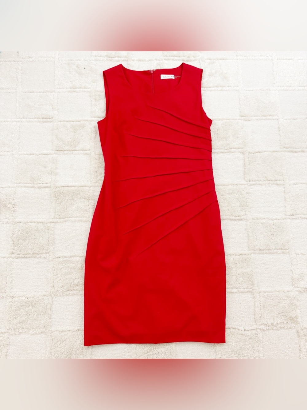 Calvin Klein Sleeveless Red Sheath Dress 6 - Picture 2 of 12